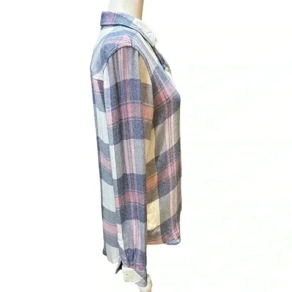 Rails Hunter Mulberry Blue White Pink Plaid Button Down Shirt Size S - Picture 4 of 8